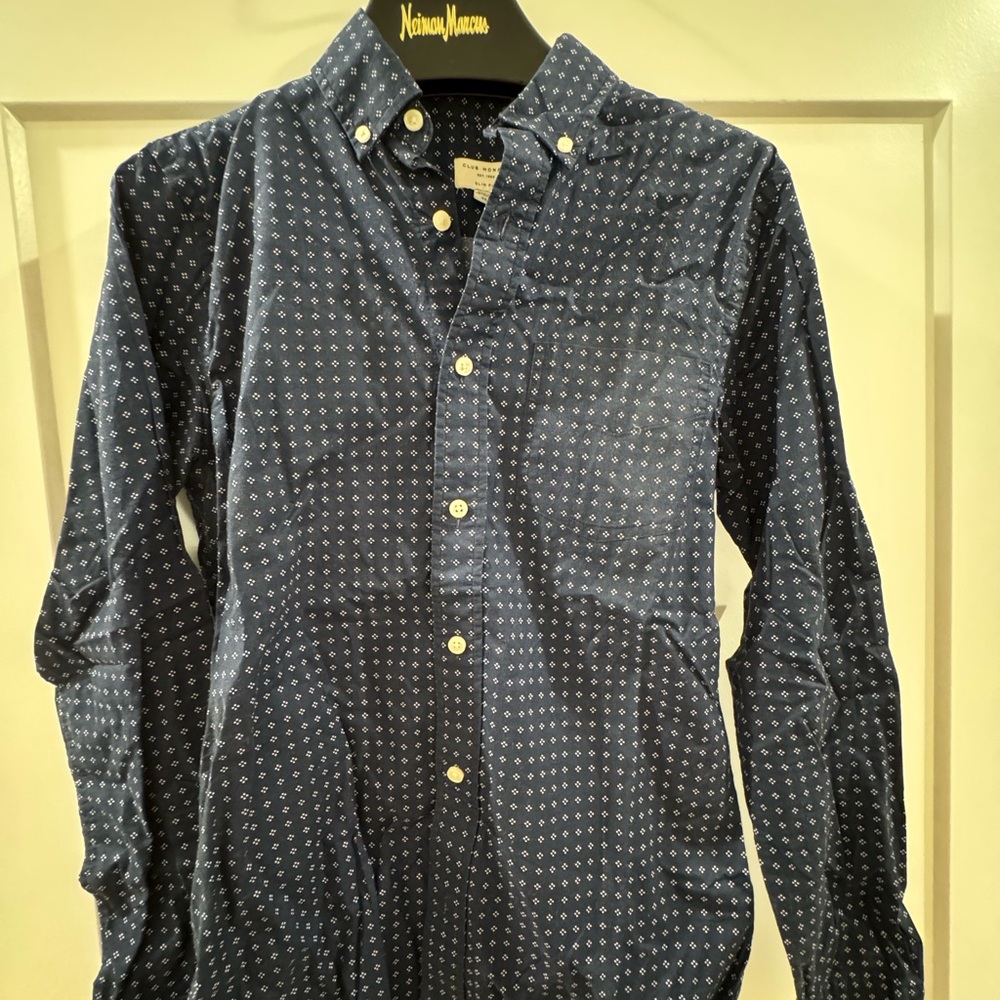 Club Monaco Dark Blue Geometric Shirt